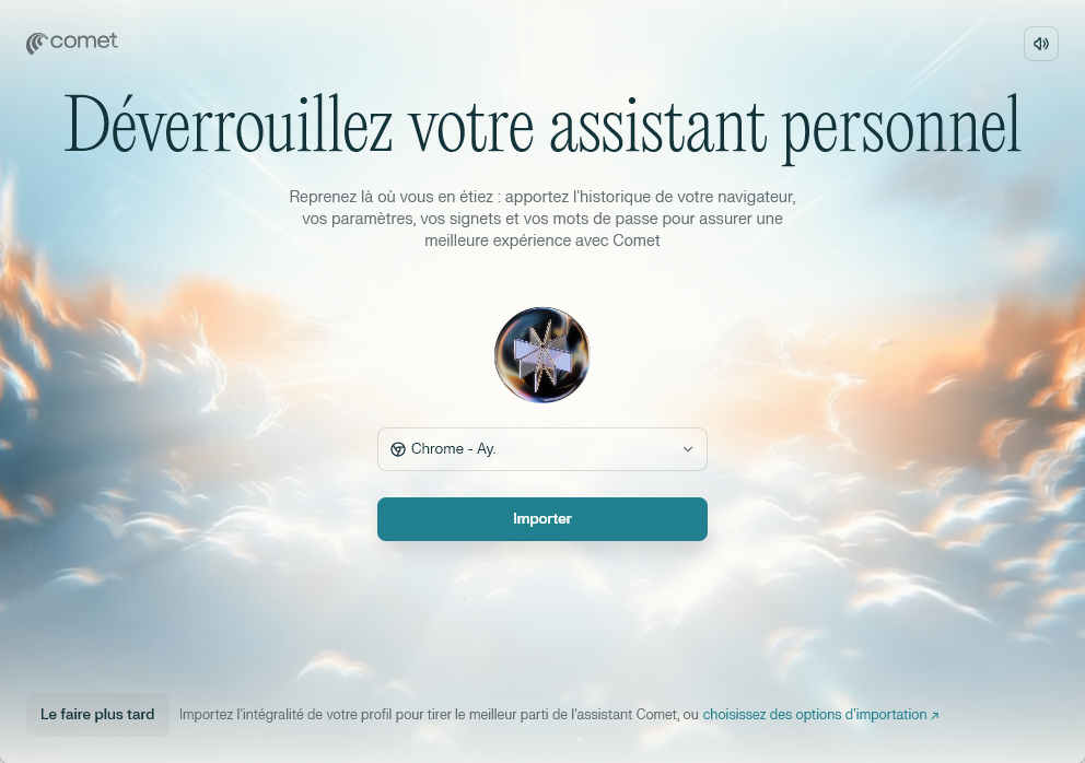 Import de profil depuis Chrome